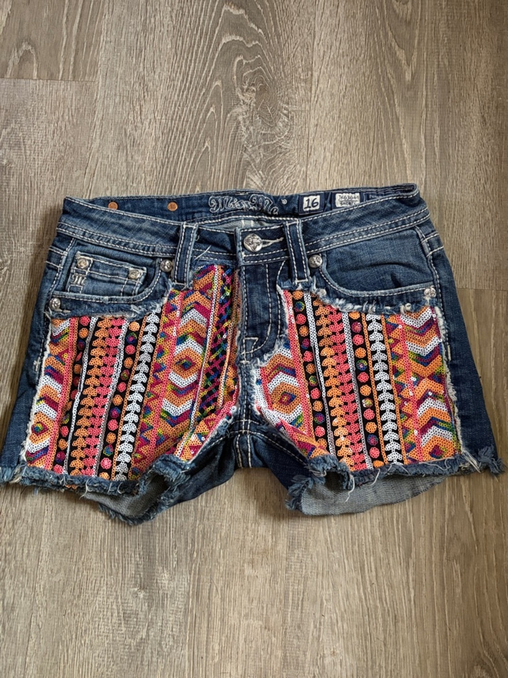 Miss Me Sequin Girls Shorts
